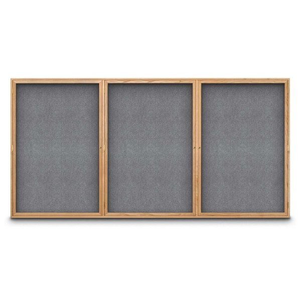 Sliding Door Indoor Enclosed Corkboard, 7, UNITED VISUAL PRODUCTS, Mfr# UV9028ACSH-BRONZE-PEARL